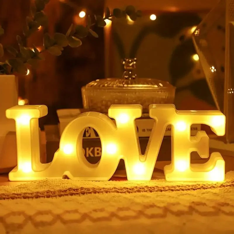 Neon Love Alphabet Lights Romantic Love Shape Night Light Valentine's Day