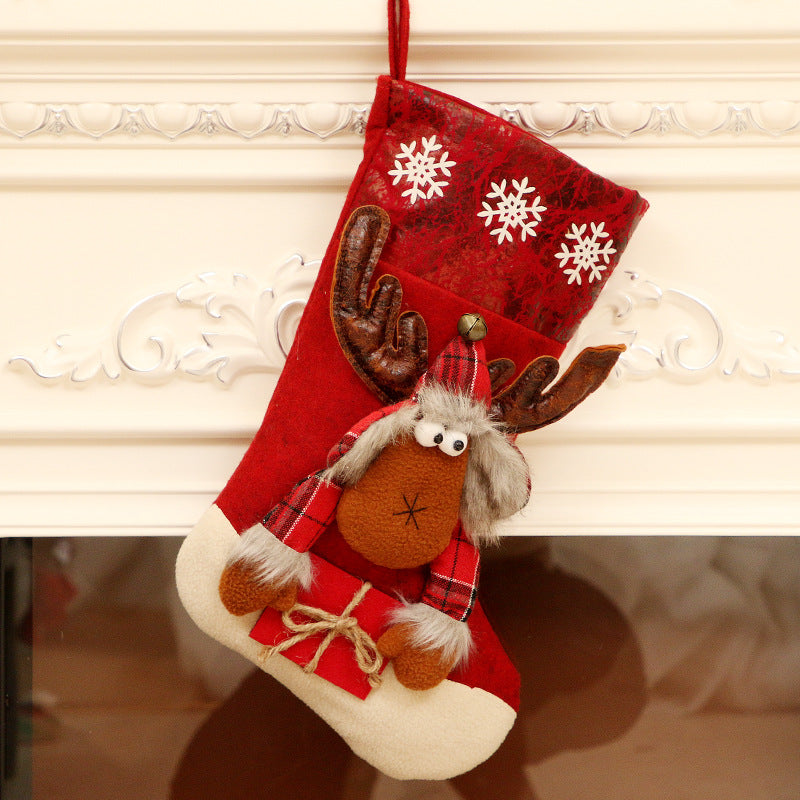 1pc Christmas Santa & Snowman & Reindeer Stocking Ornament