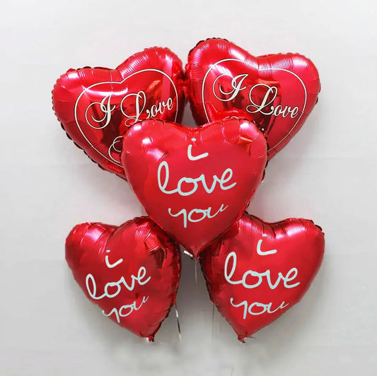 5pcs 18inch Red I Love You Heart Foil Balloon Happy Valentines Day