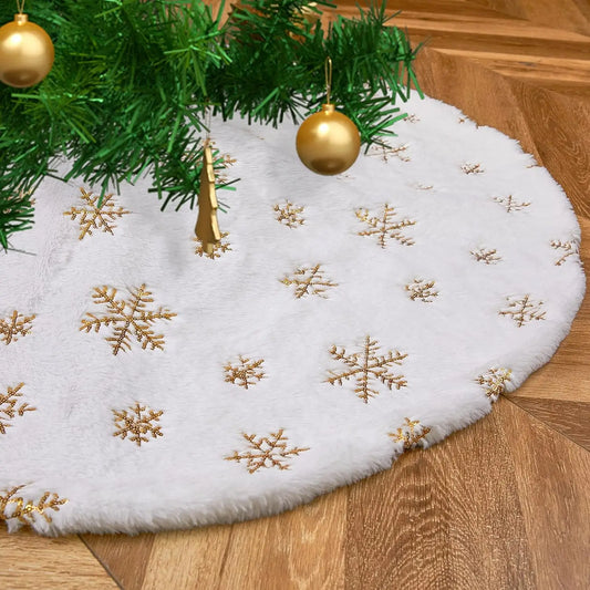 78/90/122 CM Christmas Tree Skirt White