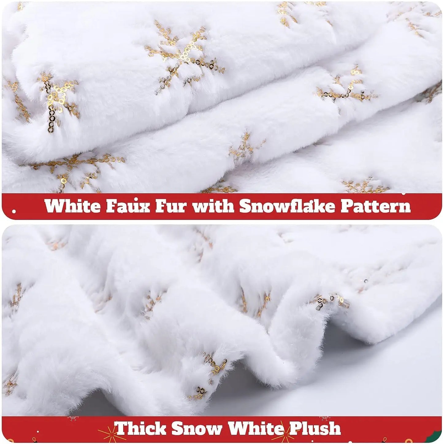 78/90/122 CM Christmas Tree Skirt White